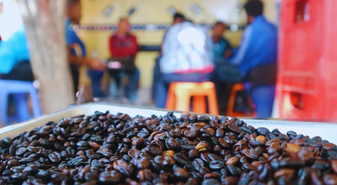 エチオピアで焙煎したコーヒー