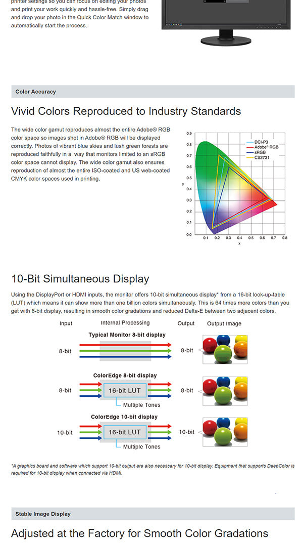 ColorMall Eizo ColorEdge CS2731-BK Monitor Features