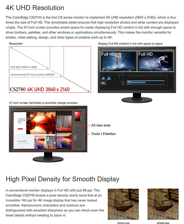ColorMall Eizo ColorEdge CS2740-4K-BK Features