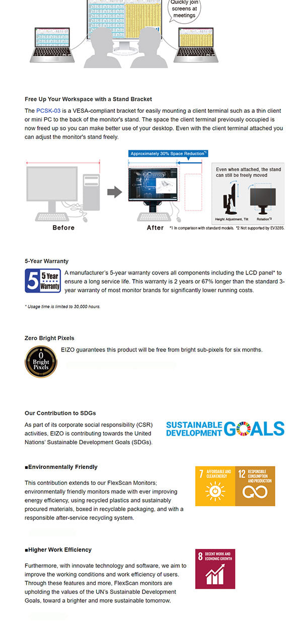 ColorMall Eizo FlexScan EV2760FX-BK 27" Monitor Features