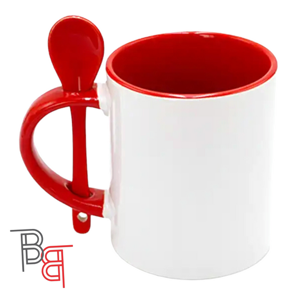 11oz Sublimation Coffee Mug w/ Inner Color and Spoon Custom Logo Blank –  Blanks On Deck, Inc.