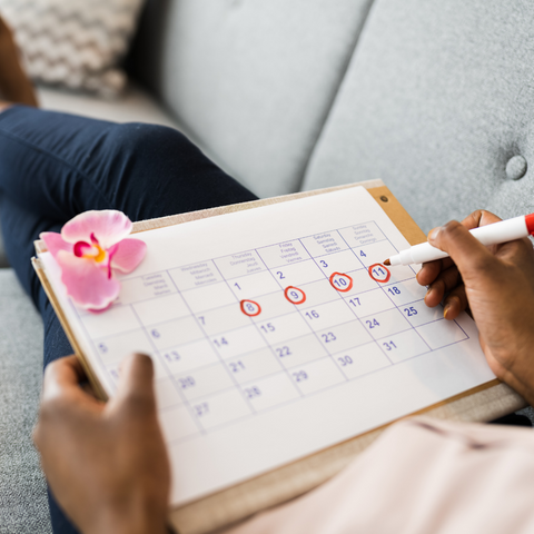 Woman tracking her cycle