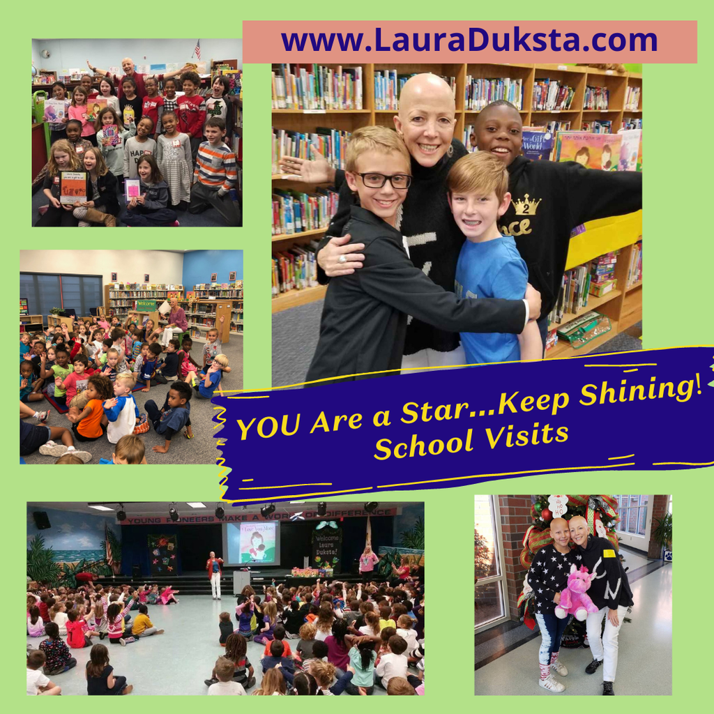 Laura Duksta smiling with children at school visits