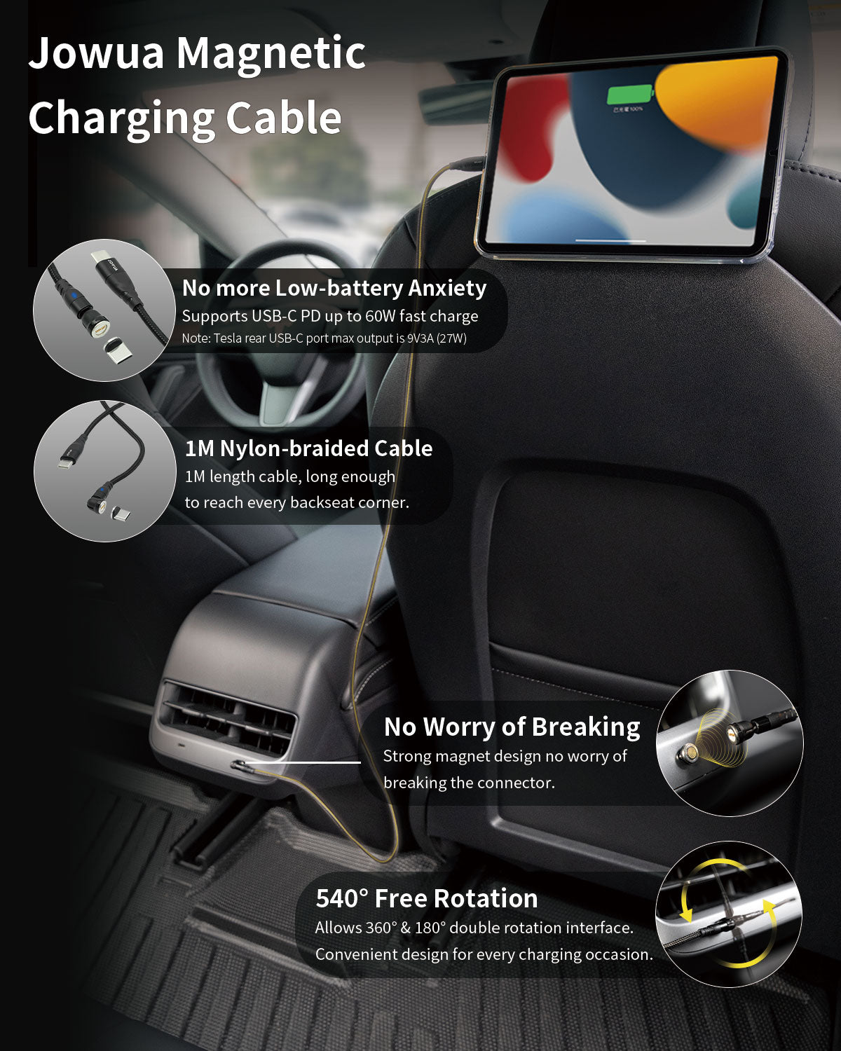 Make Road Trips Enjoyable  Magnetic Car Seat Holder for Model S/X