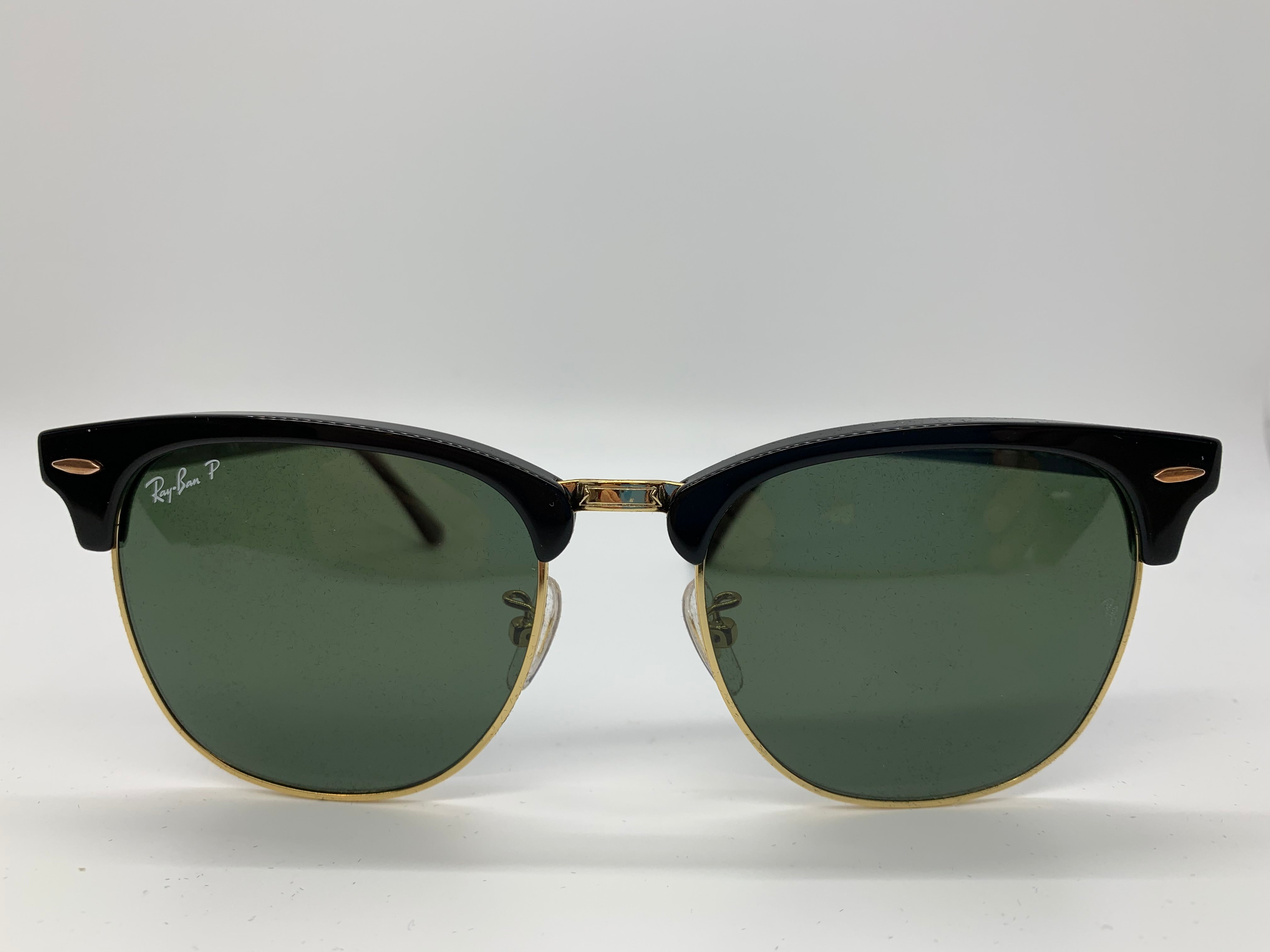 Ray Ban Polarized Clubmaster 3016f 901 58 Black 55 19 145 G 15 Green Mystic Eyewear