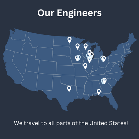 Our Engineers - a map showing where our engineers are based out of.