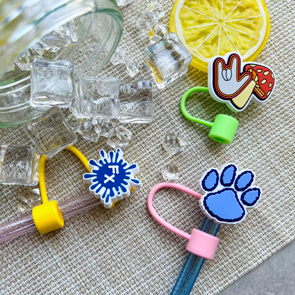 custom straw toppers