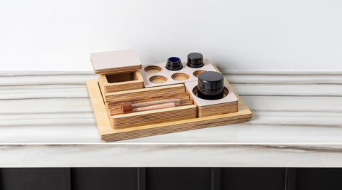 Forti Goods Petal over Baltic Birch accessories and UV glass jars.