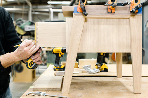 Forti Goods Ada side table being made in a shop in the USA.