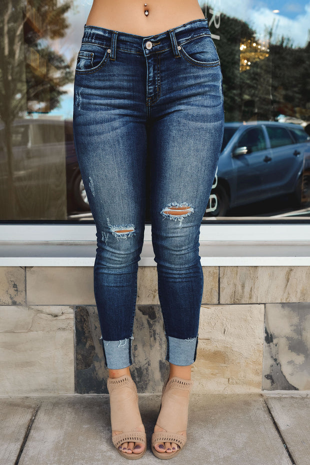 cuffed skinny jeans