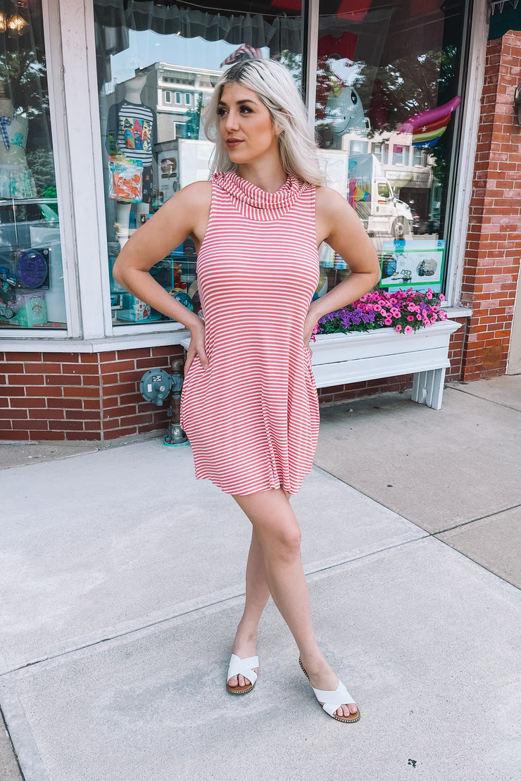 Quick Connection Striped Dress (Pink)