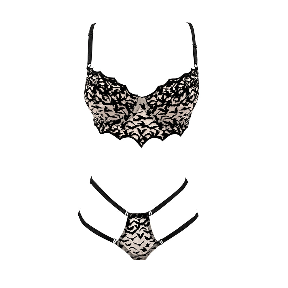 torrid, Intimates & Sleepwear, Torrid Flocked Mesh Bralette In Black  Stormy Bats