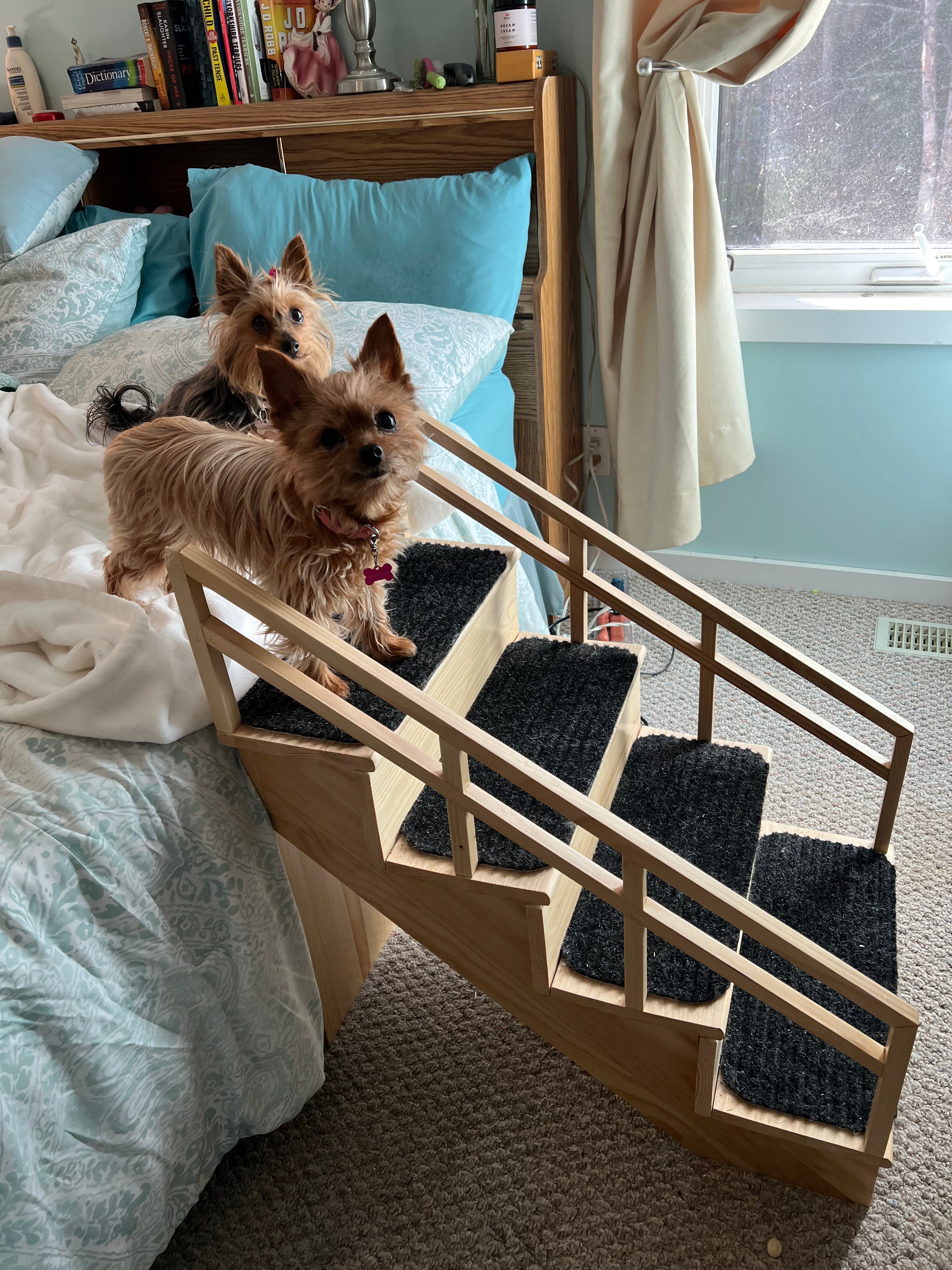 Gentle Rise Pet Steps - 4 Step Dog Stairs for Beds