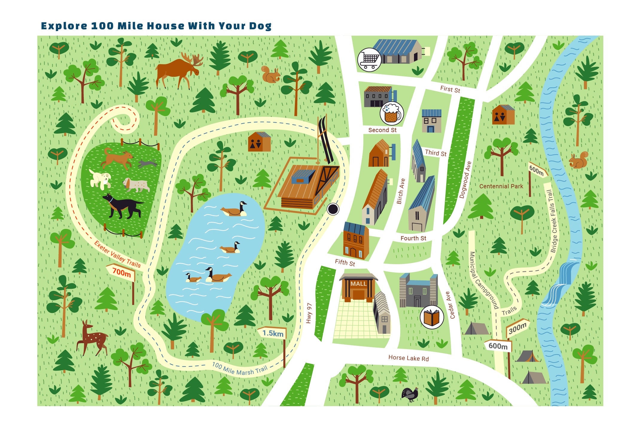100 Mile House Dog Stroller Map