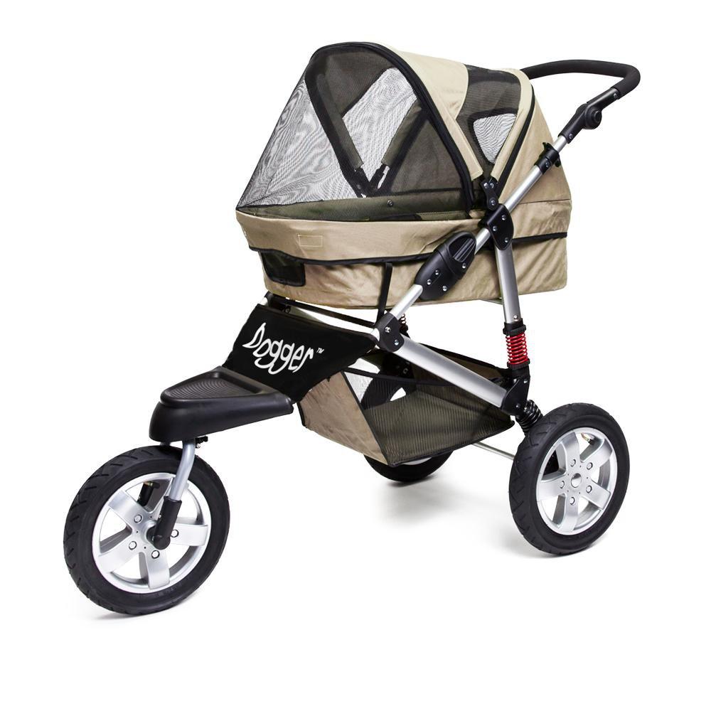 black dog stroller