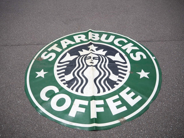 品番0522 バナーフラッグ Starbucks Coffee スターバックスコーヒー 旧ロゴ スタバ ヴィンテージ 011 L A Depo エルエーデポ