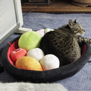 【預訂】Felissimo 貓部 日本正版 和風真誠款待！貓咪日式甜點Anmitsu餡蜜毛絨寵物床