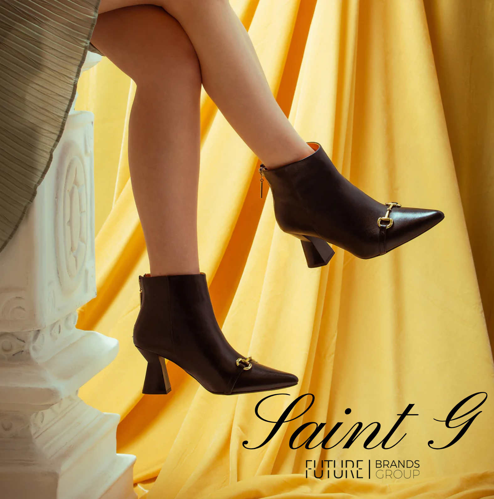 Ashley Black Leather Ankle Boots | Saint G | Future Brands Group