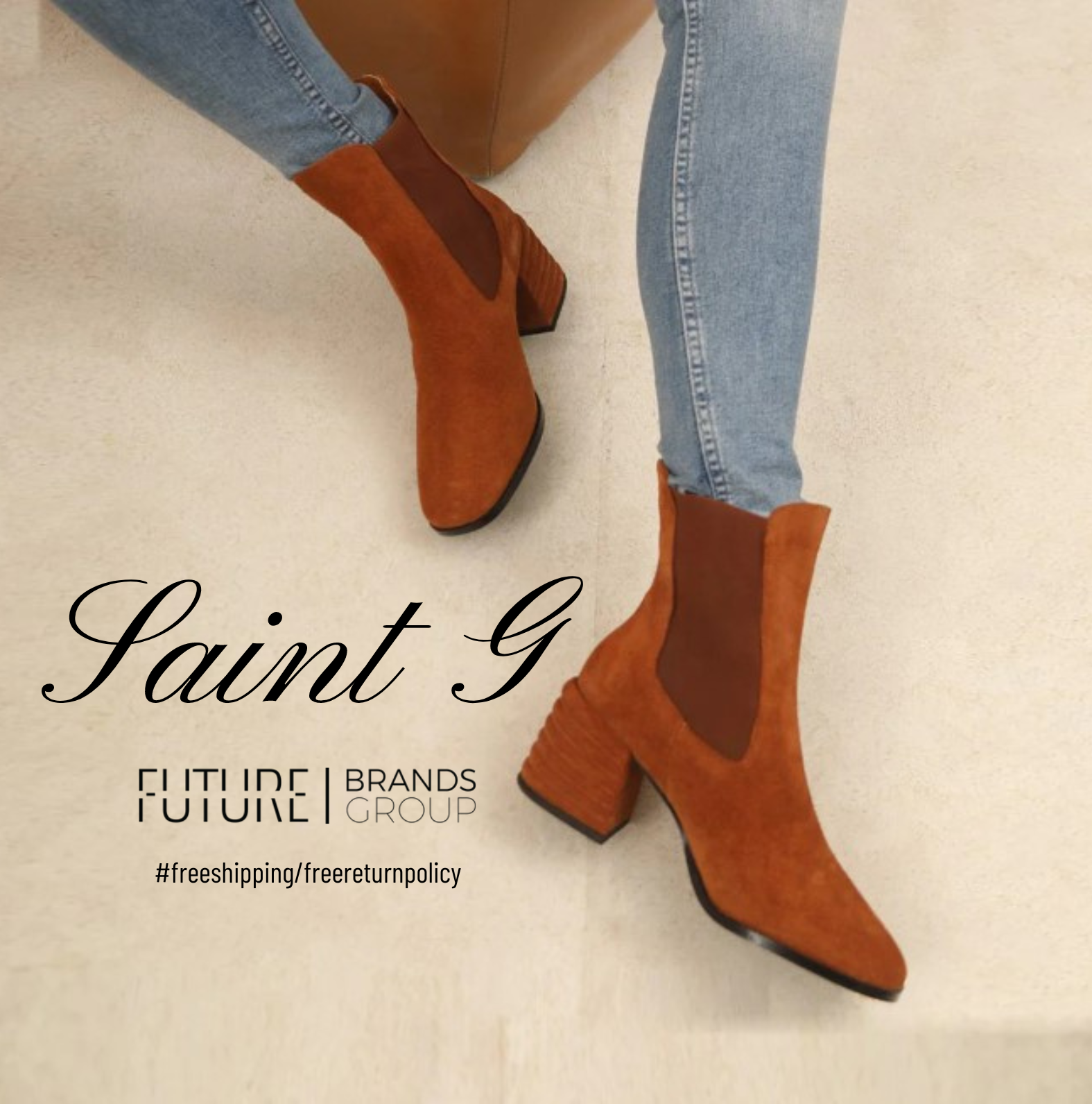 Rachel Cognac Suede Leather Ankle Boots | Saint G |  Future Brands Group