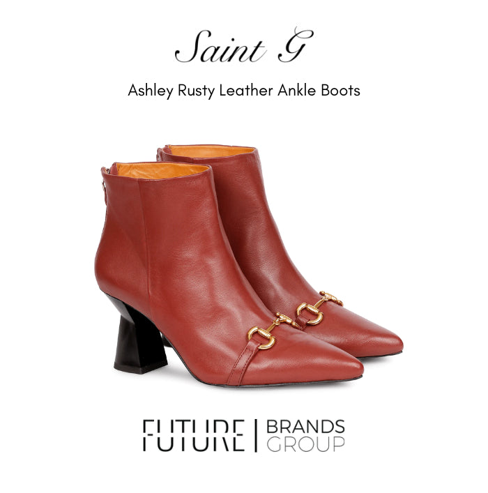 Ashley Rusty Ankle Leather Boots by Saint G from Future Brands Group