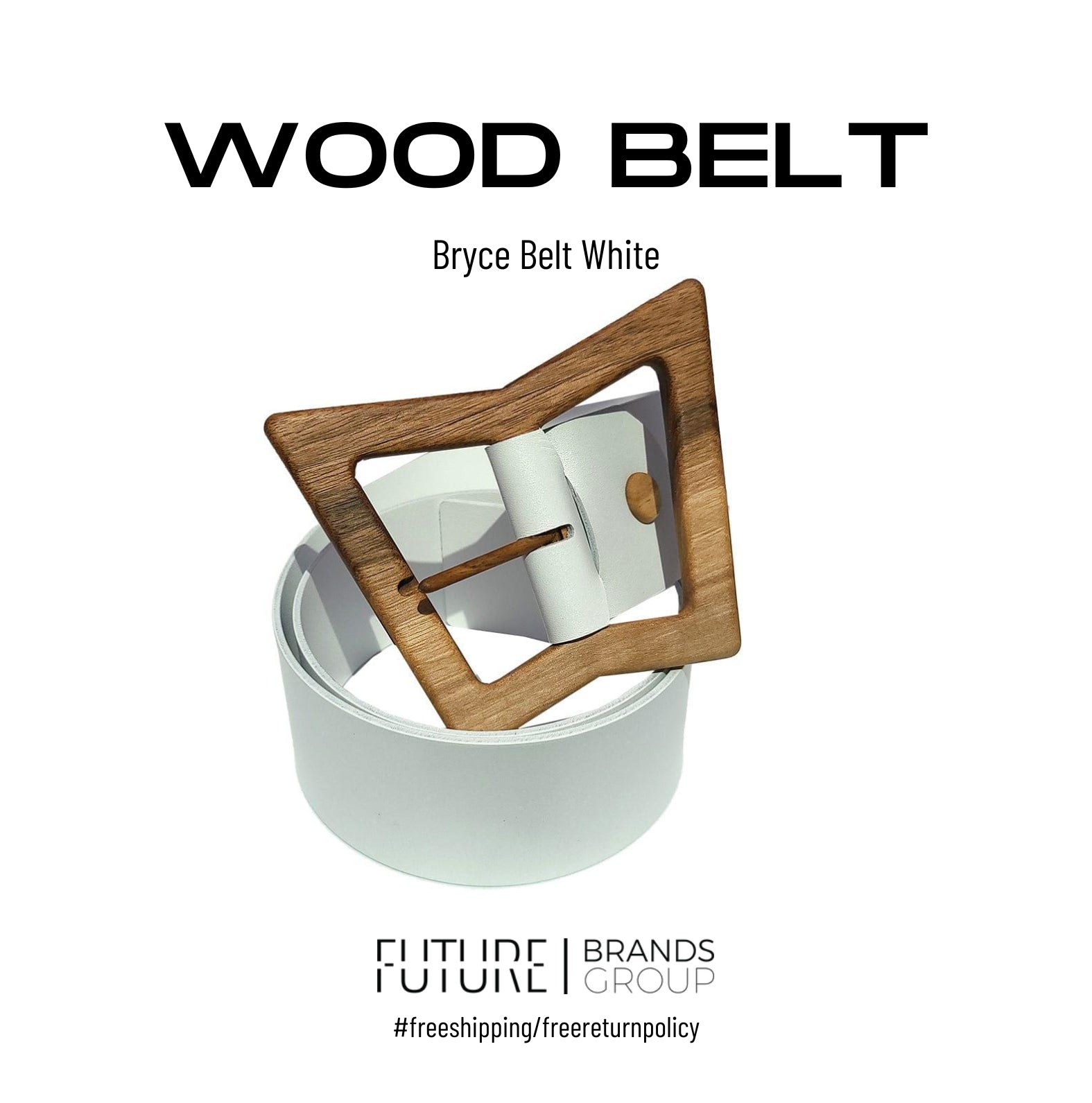 Bryce Belt White | Wood Belt | Future Brands Group