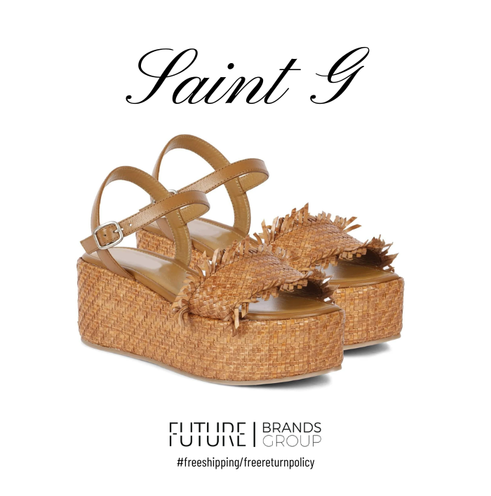 Claire Tan Woven Platform Sandal | Saint G | FutureBrandsGroup