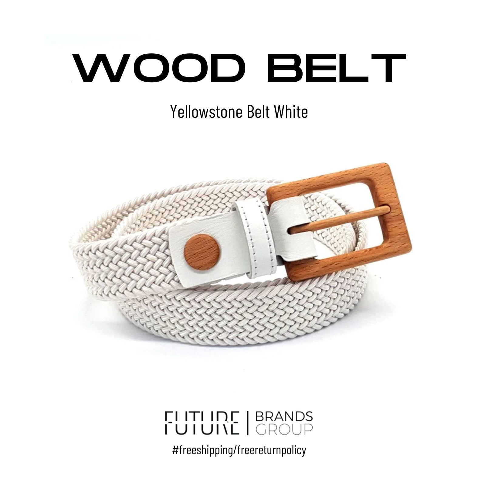 Yellowstone Belt White | Wood Belt | Future Brands Group