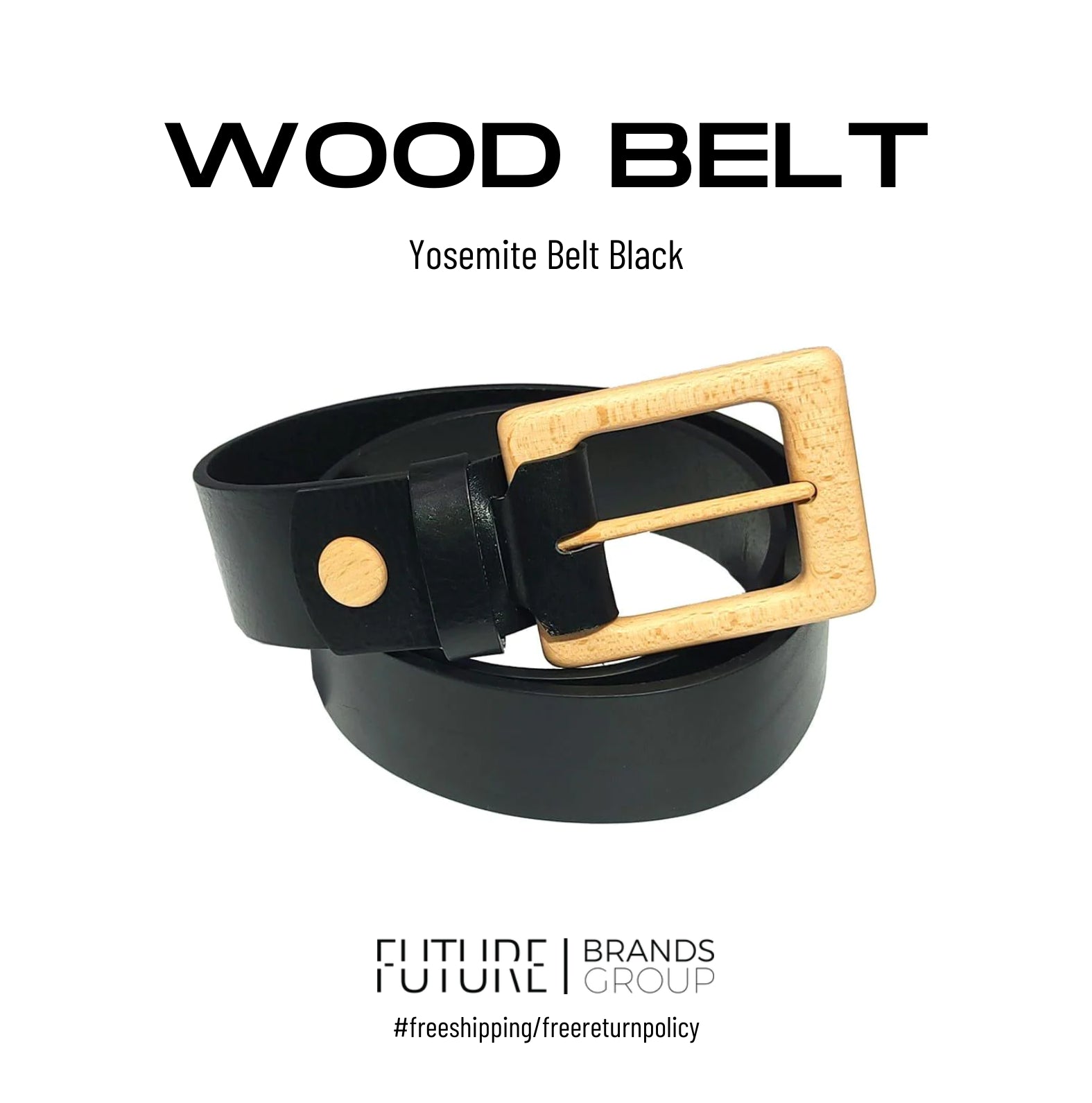 Yosemite Belt Black | Wood Belt | Future Brands Group