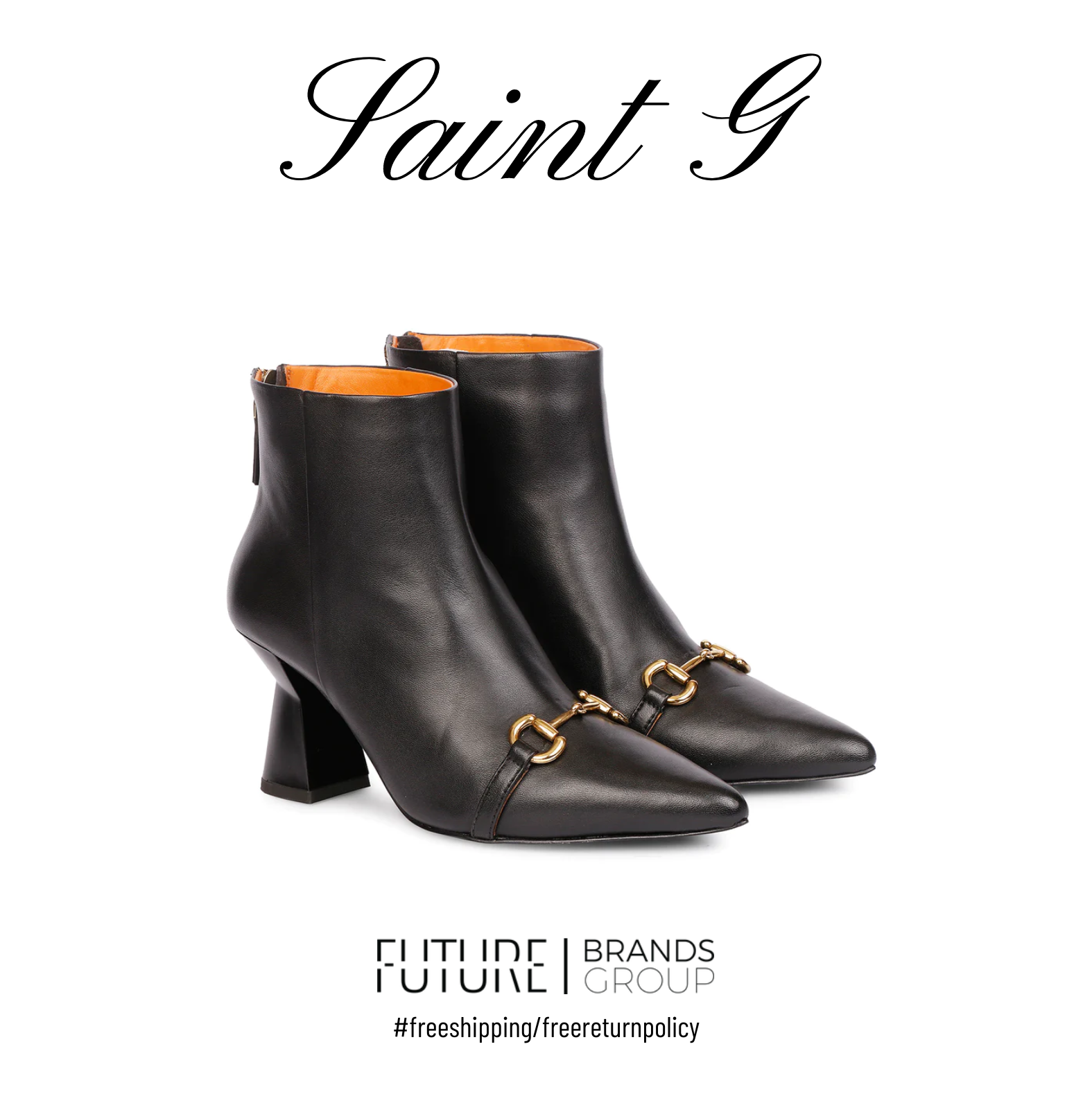 Ashley Black Leather Ankle Boots | Saint G Shoes