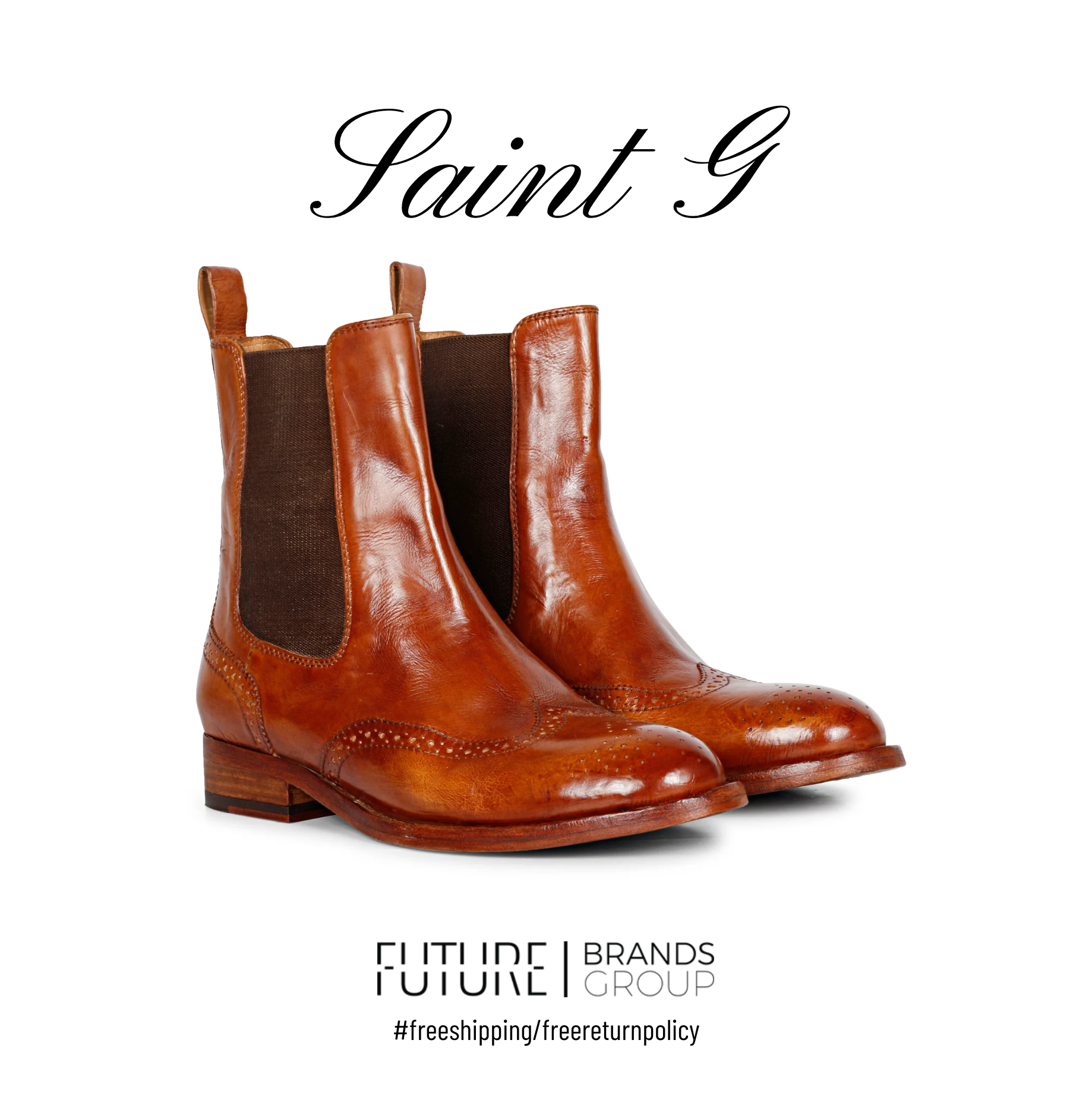 Santina Congnac Leather Ankle Boots