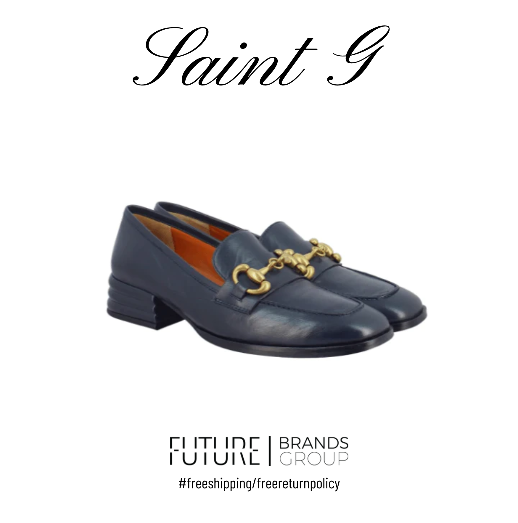 Jenny Navy Leather Loafer | Saint G | Future Brands Group