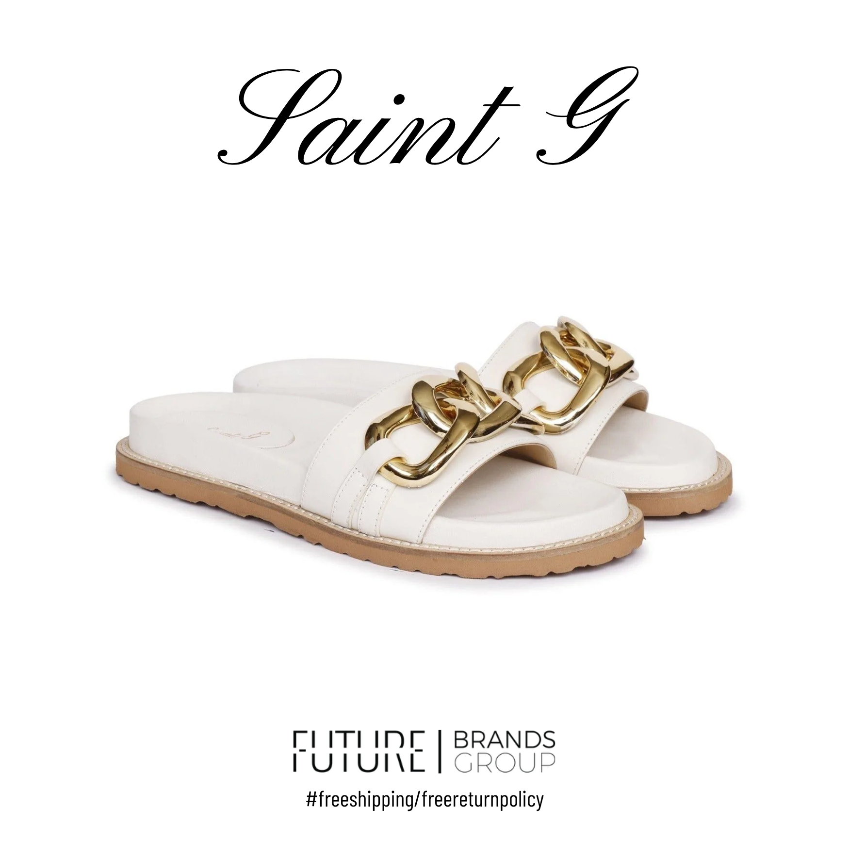 Keira Off White Slip-On Slides | FutureBrandsGroup