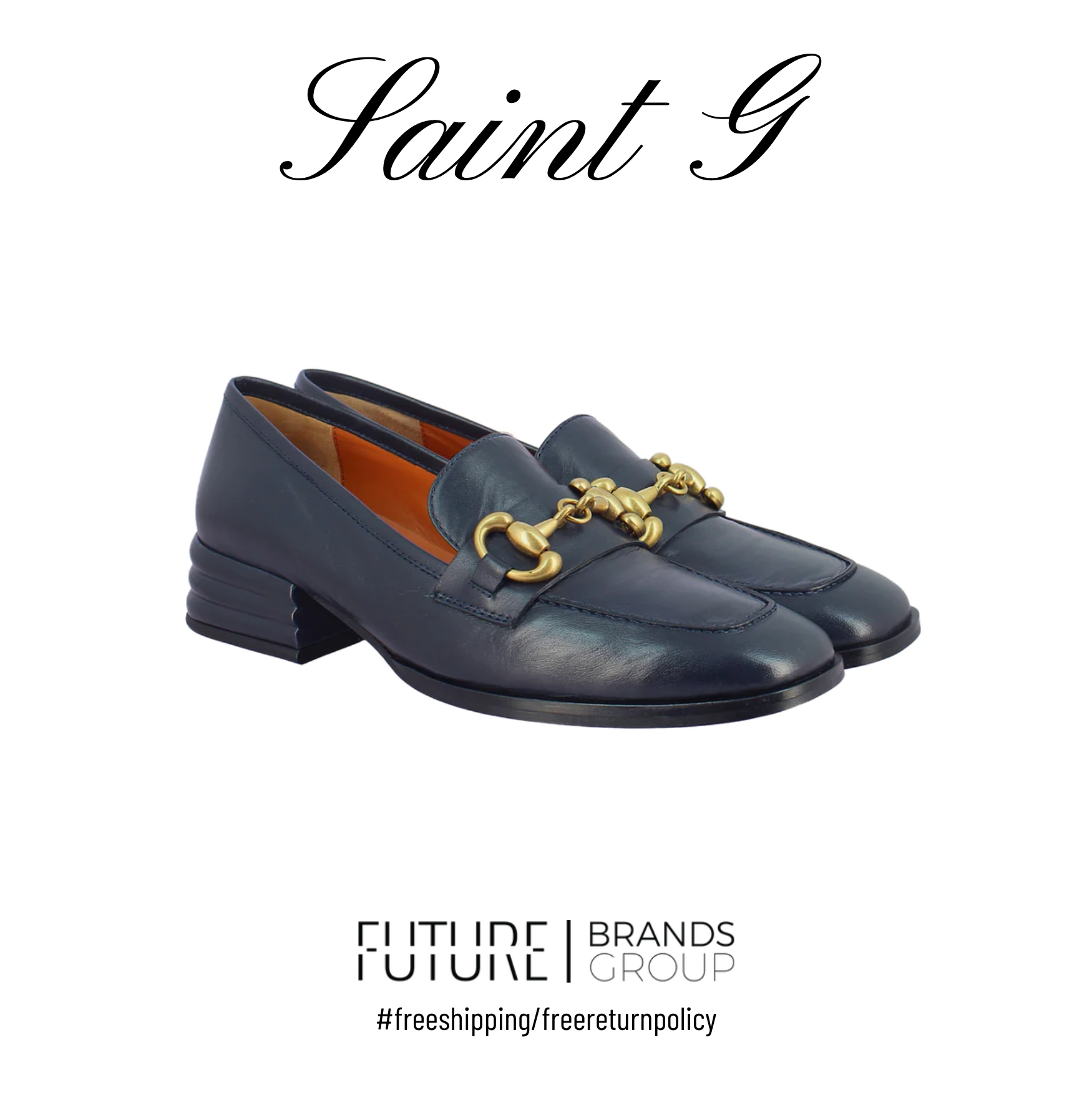 Jenny Navy Leather Loafer | Saint G | Future Brands Group