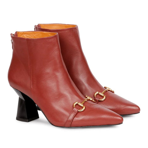 Ashley Rusty Leather Ankle Boots