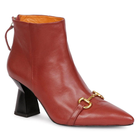 Ashley Rusty Leather Ankle Boots