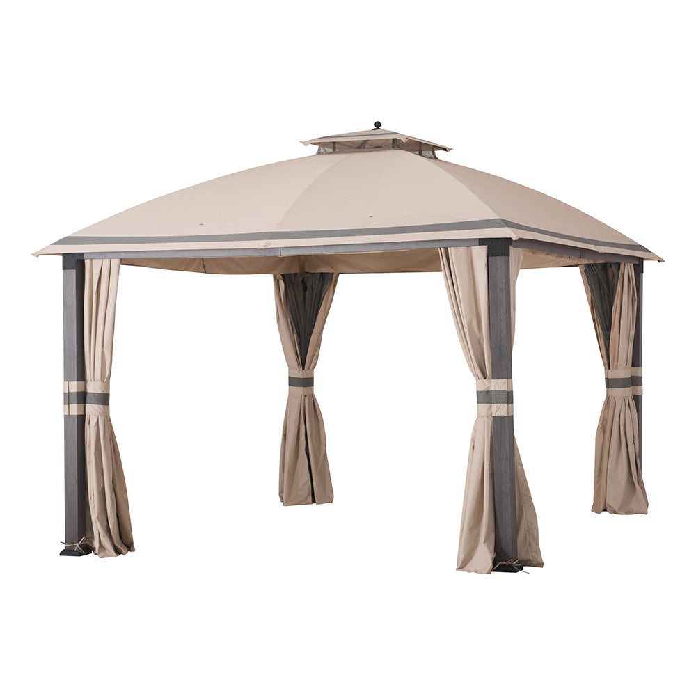 Sunjoy Beige+Dark Grey Replacement Canopy For Asheville Soft Top Gazebo (10x12 FT) A101007604 Sold At Big Lots
