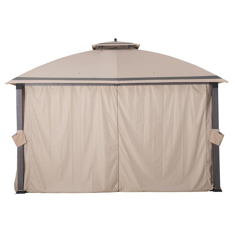 Sunjoy Beige+Dark Grey Replacement Curtain For Asheville Soft Top Gazebo (10x12 FT) A101007604 Sold At Big Lots
