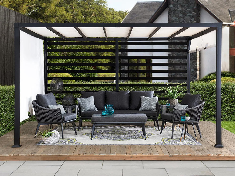 10x12 Steel Pergola Kit with Adjustable Canopy