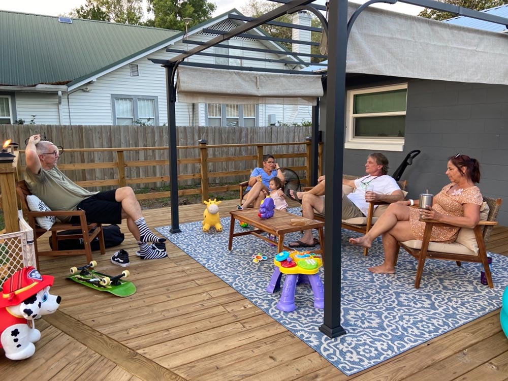 9x12 Steel Retractable Pergola with Beige Roof
