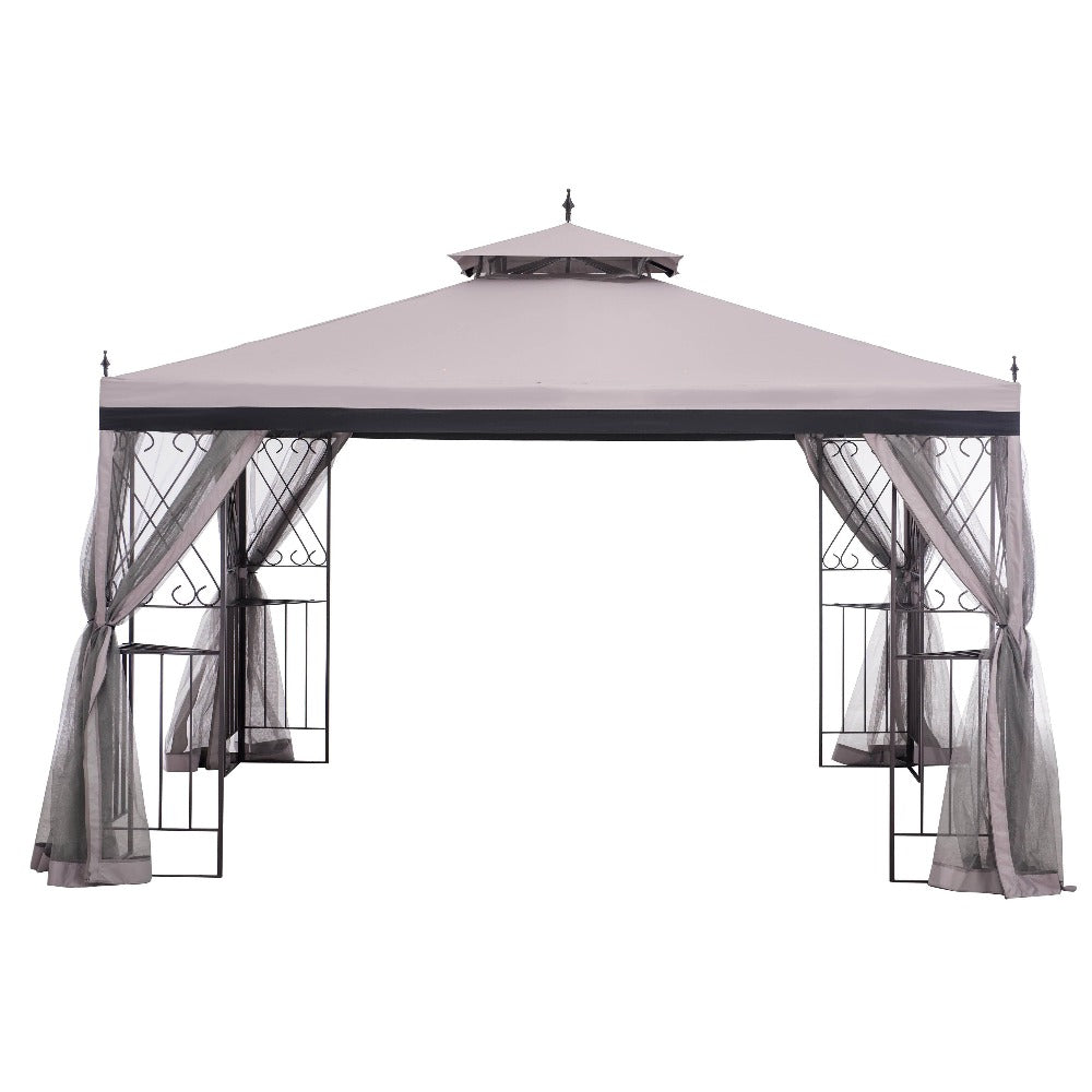 Sunjoy Dark Brown+Black+Light Gray Replacement Canopy For Parlay Gazebo (10X12 Ft) L-GZ288PST-4H Sold At Amazon