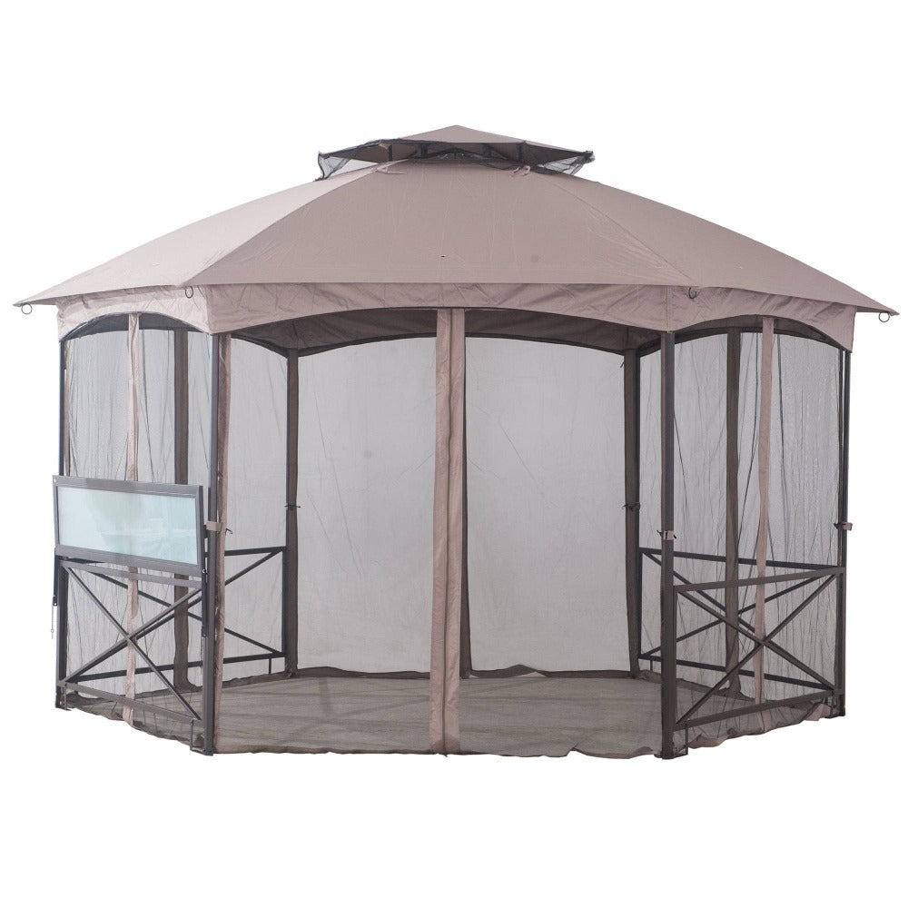 Sunjoy Black+Golden Replacement Mosquito Netting For Crossman Gazebo (11X15 Ft) L-GZ076PST-1A-4 Sold At Walmart US