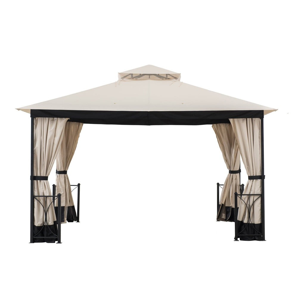 Sunjoy Sesame+Black Replacement Canopy For Belcourt Gazebo (11X13 Ft) A101012410 Sold At SunNest