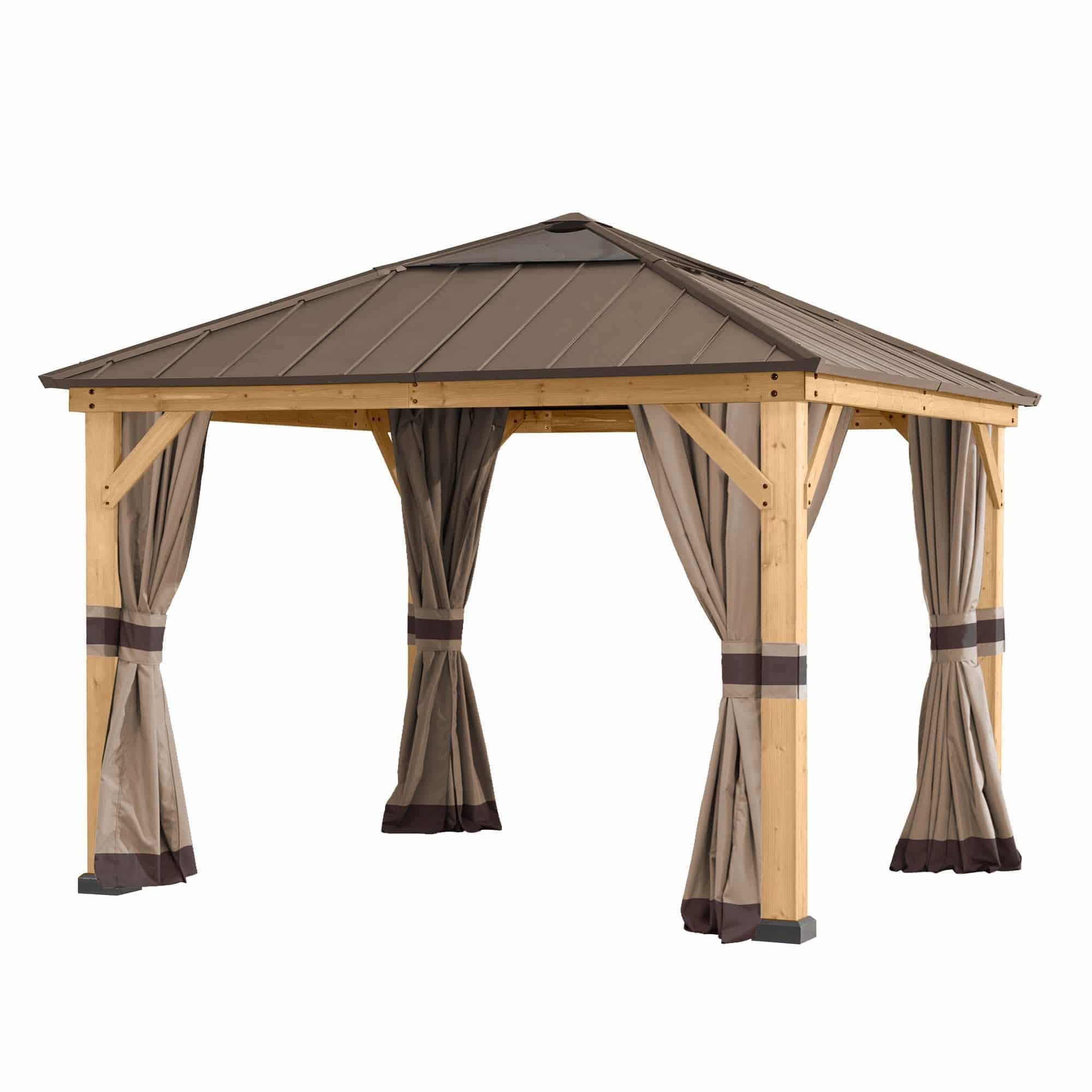 Sunjoy Replacement Universal Curtains for 11 ft. ×11 ft. Wood-Framed Gazebos