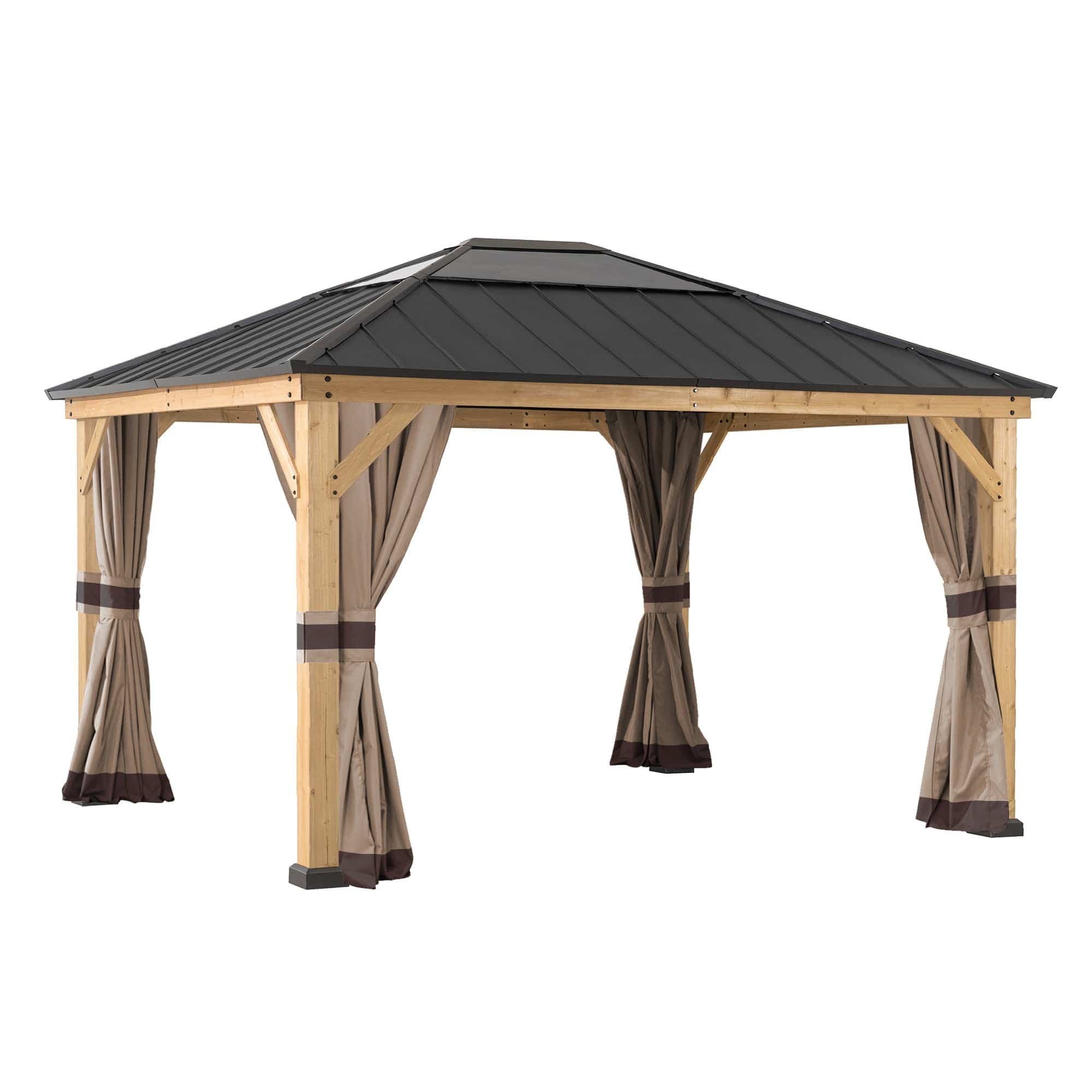 Sunjoy Replacement Universal Curtains for 11 ft. ×13 ft. Wood-Framed Gazebos