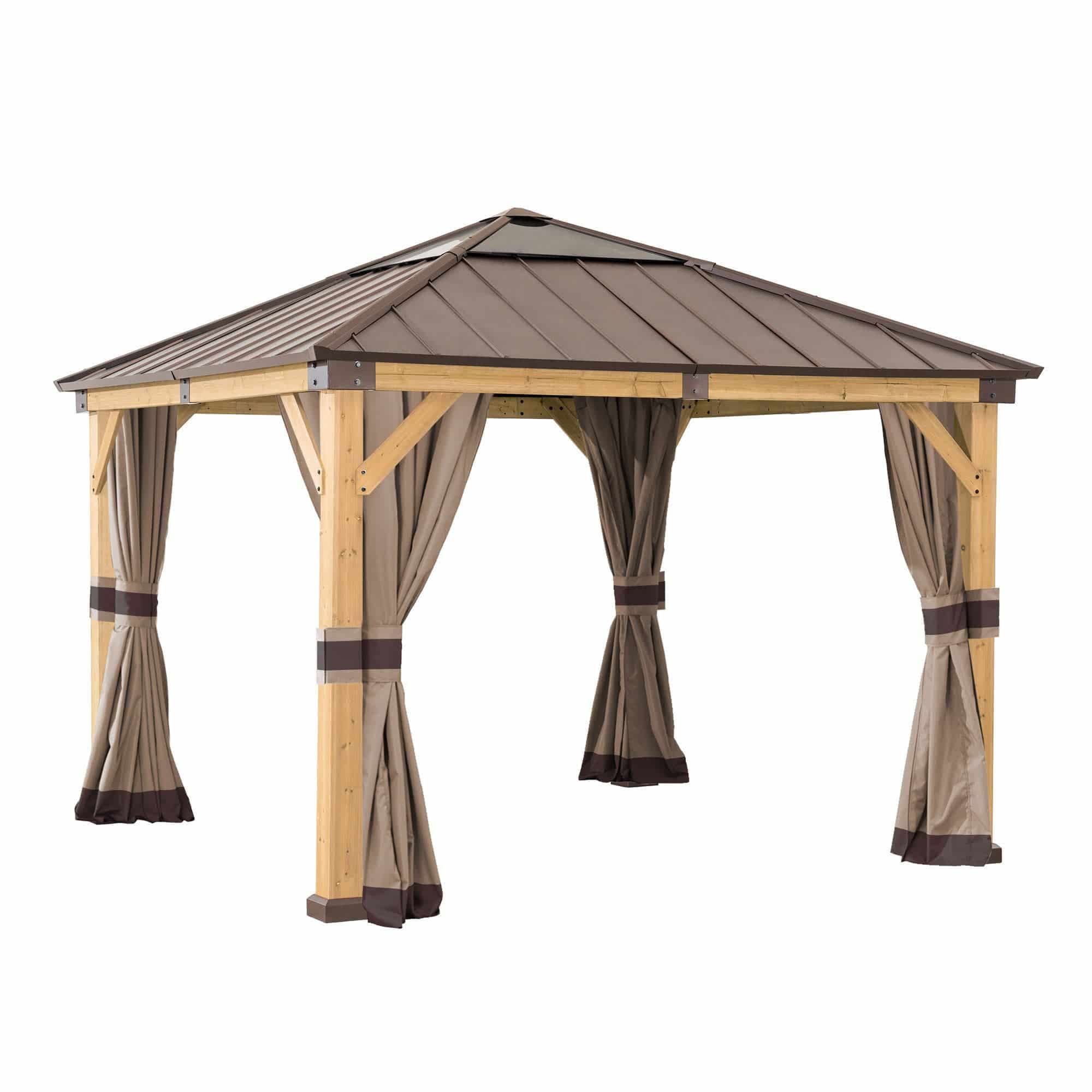 Sunjoy Replacement Universal Curtains for 9 ft. × 9 ft. Wood-Framed Gazebos