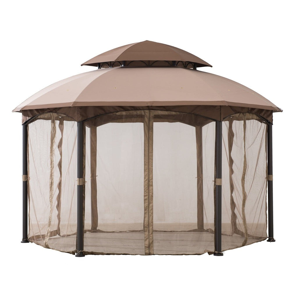 Sunjoy Light Brown Replacement Mosquito Netting For ManatÂ softÂ topÂ gazebo (14x14 Ft) A101011800 Sold At SunNest