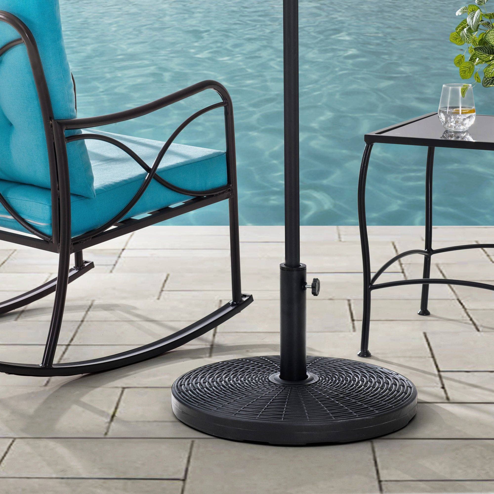 Sunjoy Universal 55 lb. Black Heavy Duty Cement Filled Patio Umbrella Base