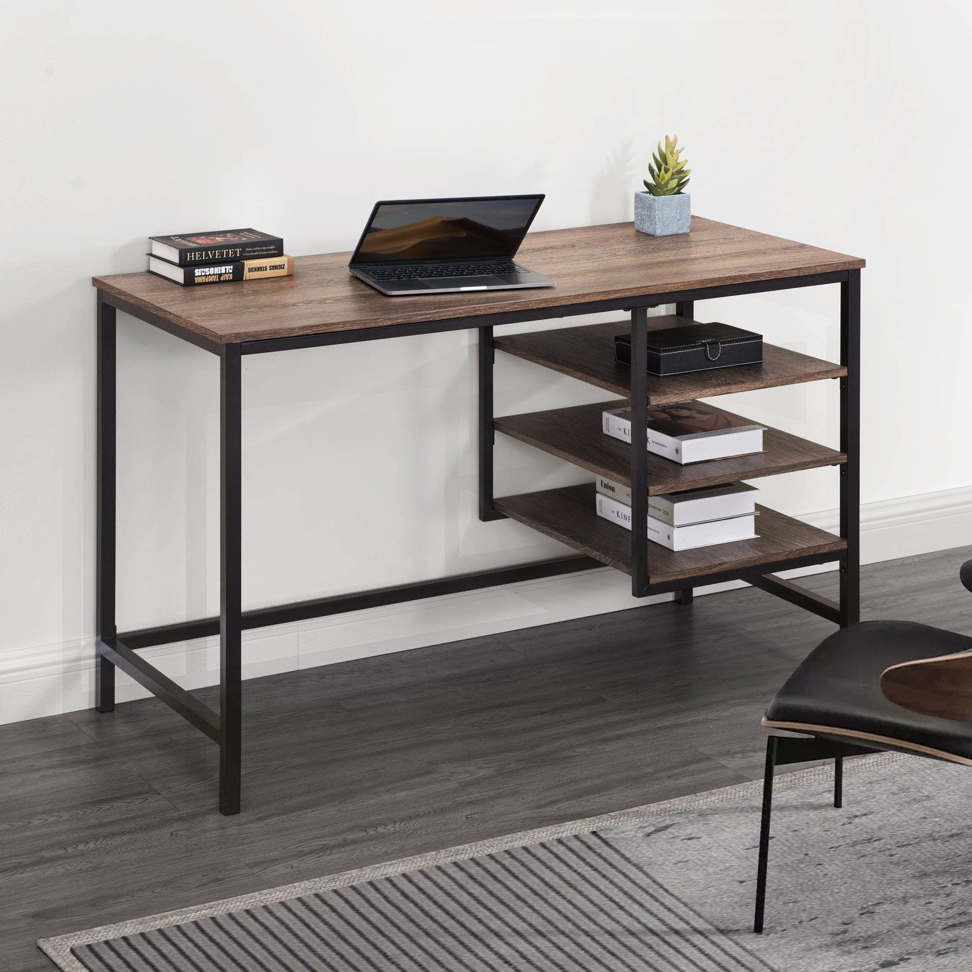 Sunjoy 47&quot; Industrial Design Home Office Computer Desk with Shelves