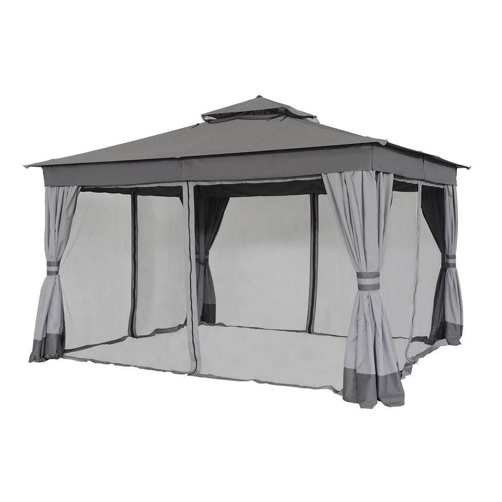 Sunjoy Light Gray+Dark Gray+Black Replacement Canopy For A+R Easy Up Gazebo (10X12 Ft) L-GZ472PST-I Sold At Lowe's