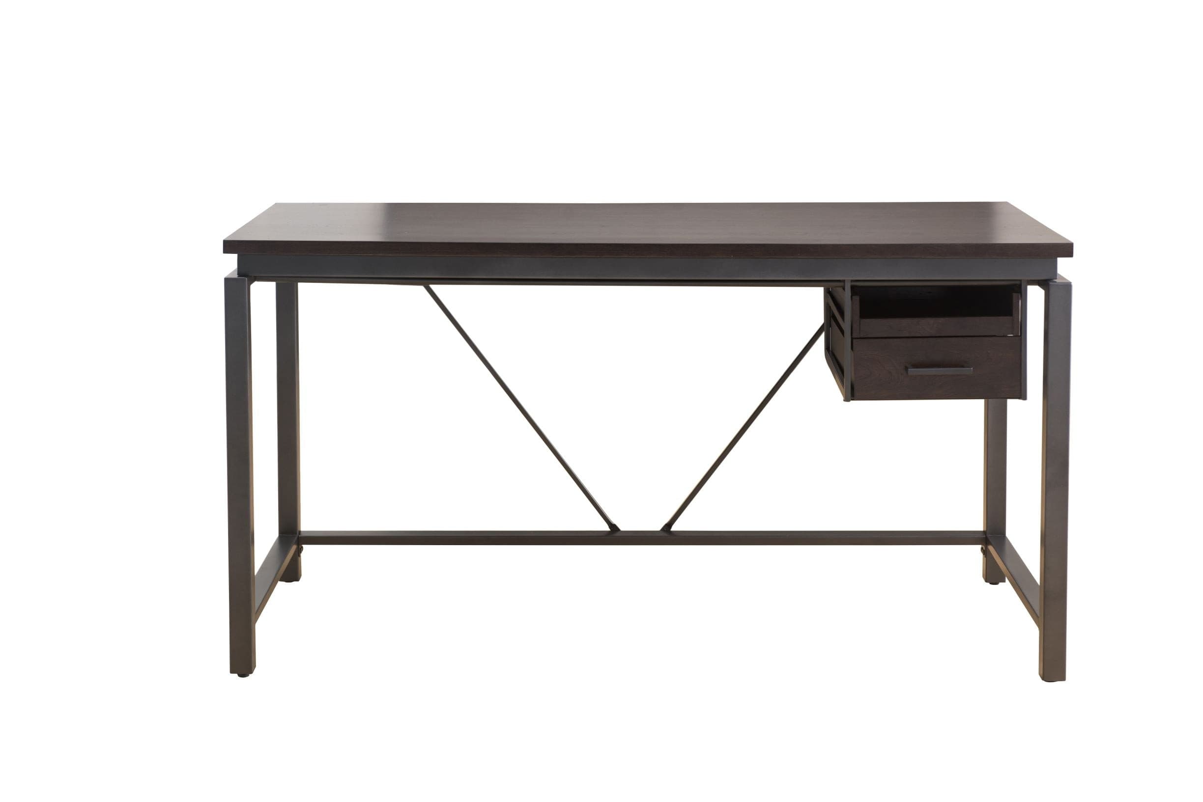 Sunjoy 58" Brown Computer Desk with Motion Drawer and Removable Tray